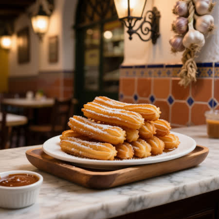 Churros acompañados con Dulce de Leche